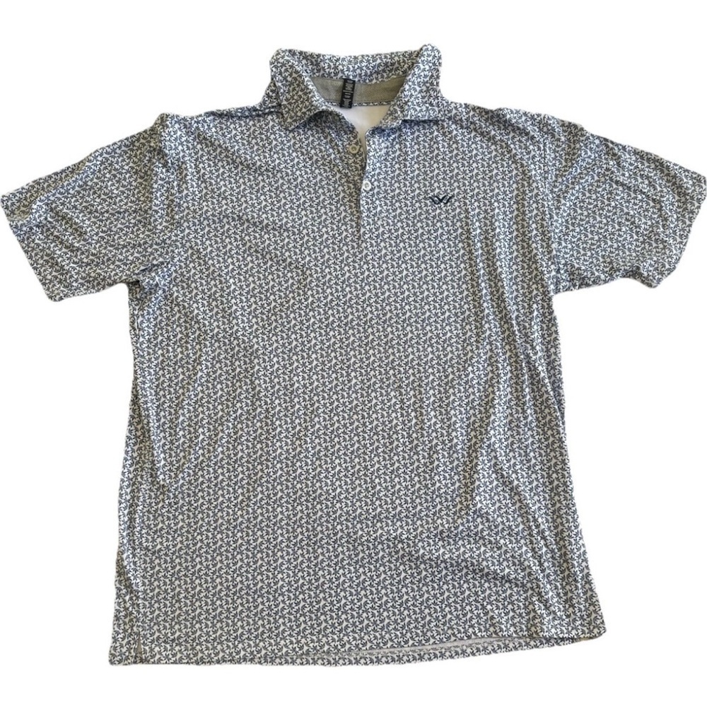 Anderson Ord Polo Shirt Mens XL Floral Short Sleeve Golf Performance Logo
